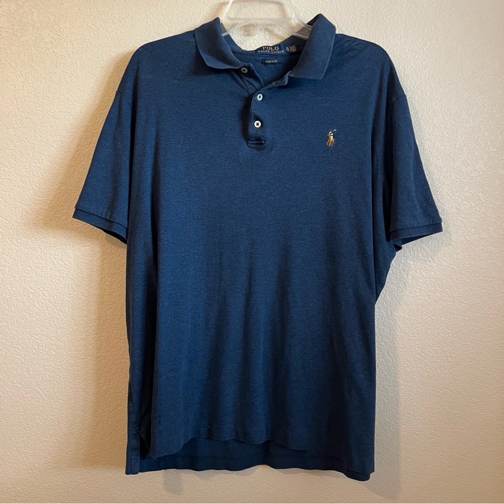 Polo Ralph Lauren Classic Fit Men's XL Blue Polo Shirt 100% Cotton